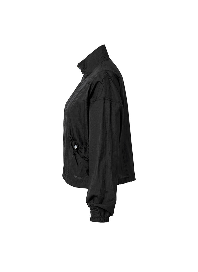 Airy Highneck Crop Windbreaker - Black