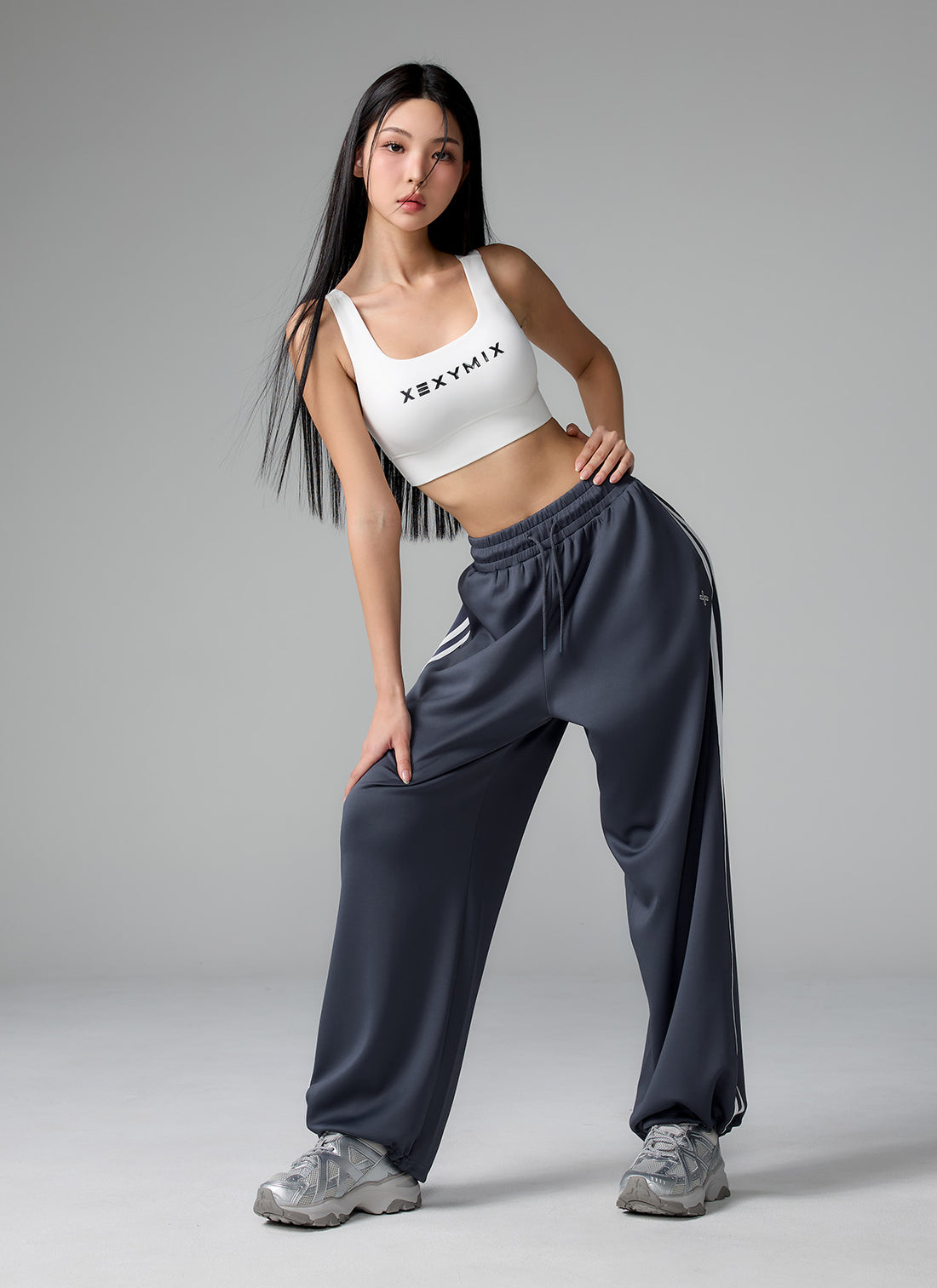 More Trackline Wide Pants - Midnight Blue