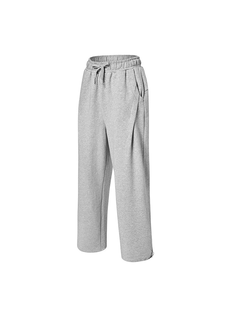 Softree Pintuck Wide Pants - Melange Gray
