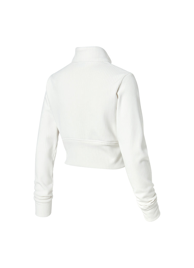 Velour Corduroy Zip-up Jacket - Ivory