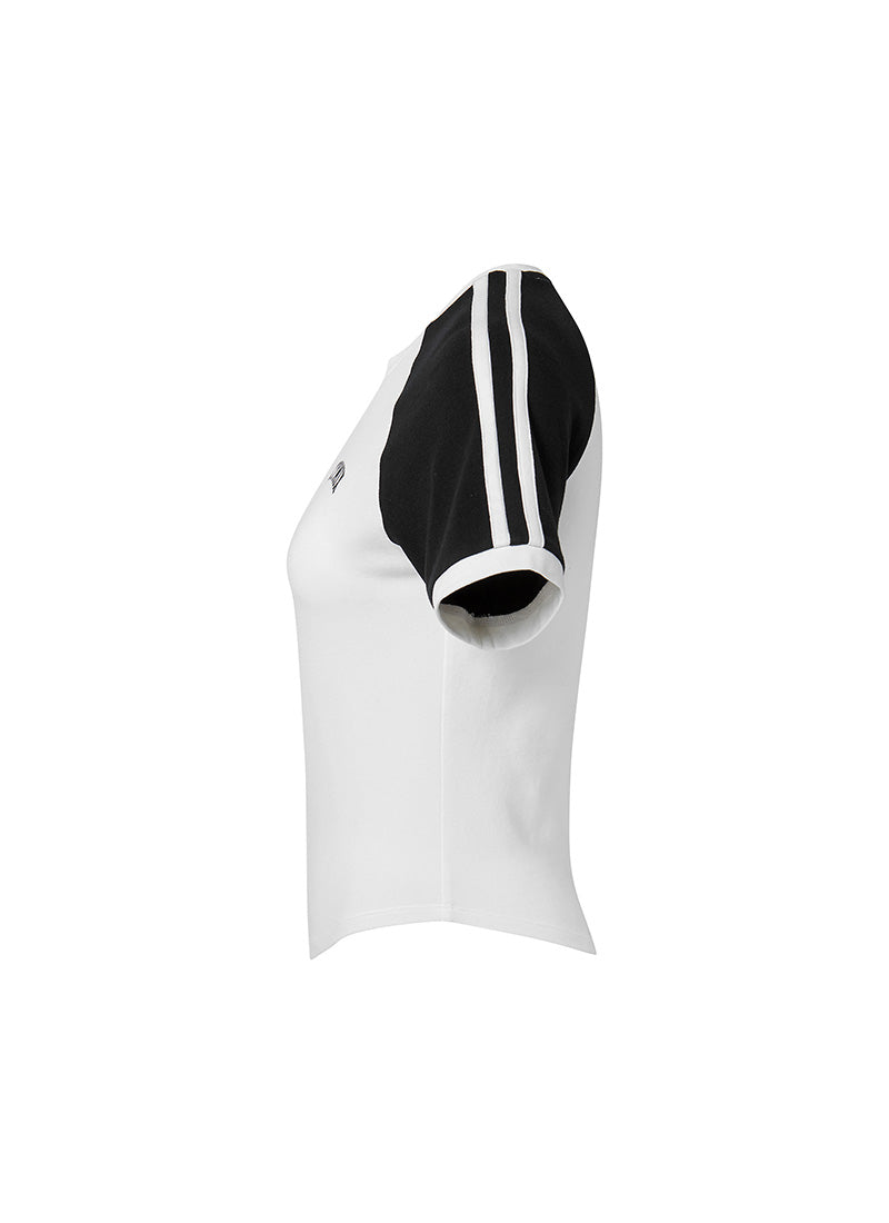 Raglan Color Combination Crop Short - White Ivory