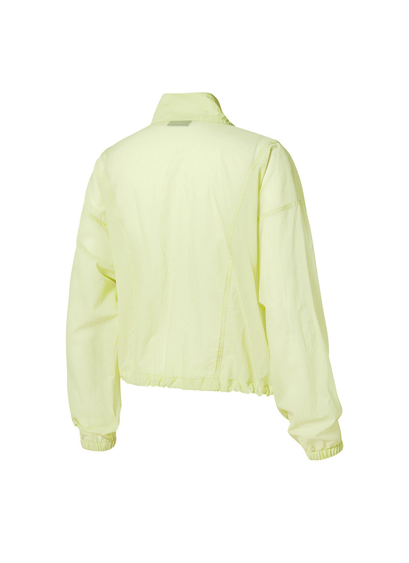 Airy Highneck Crop Windbreaker - Lime Tea