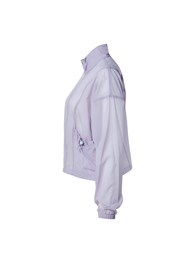 Airy Highneck Crop Windbreaker - Ice Orchid