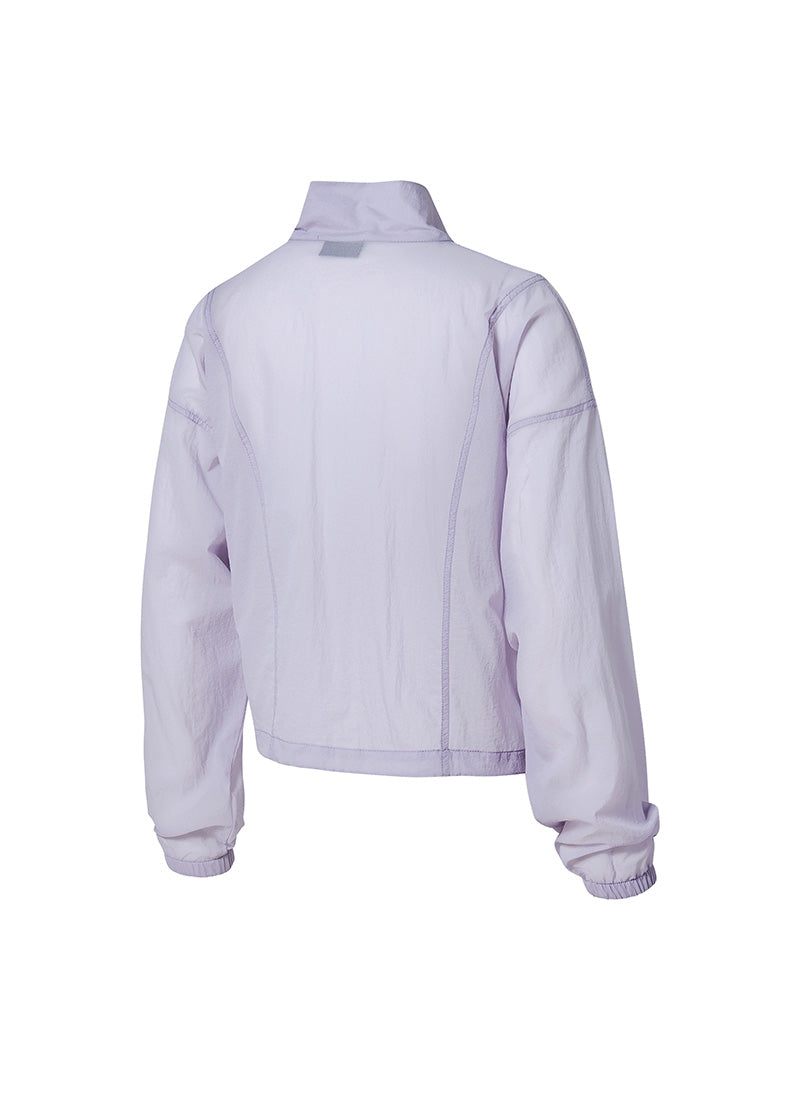 Airy Highneck Crop Windbreaker - Ice Orchid