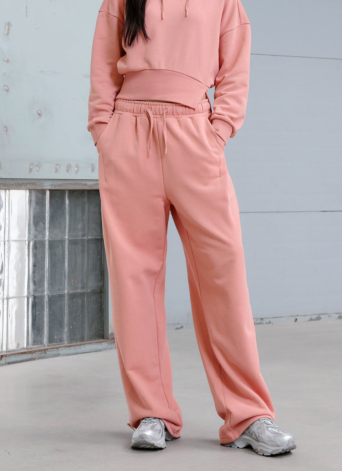 Softree Pintuck Wide Pants - Pink Fudge