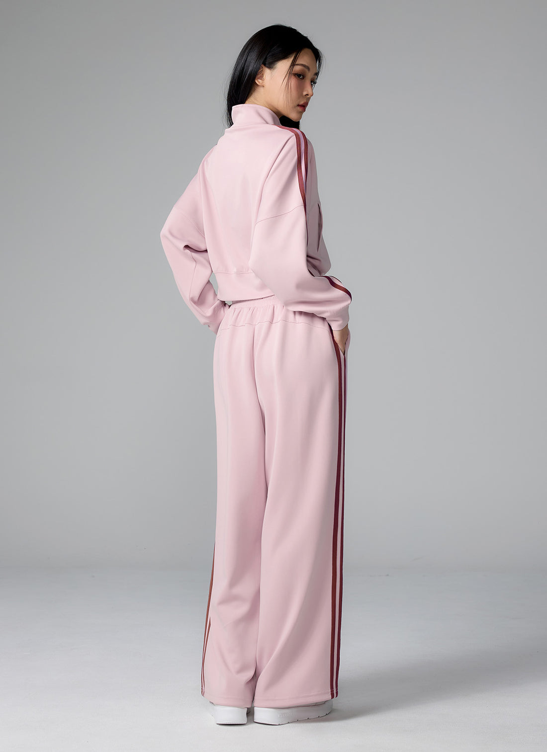 More Trackline Wide Pants - Pink Swan