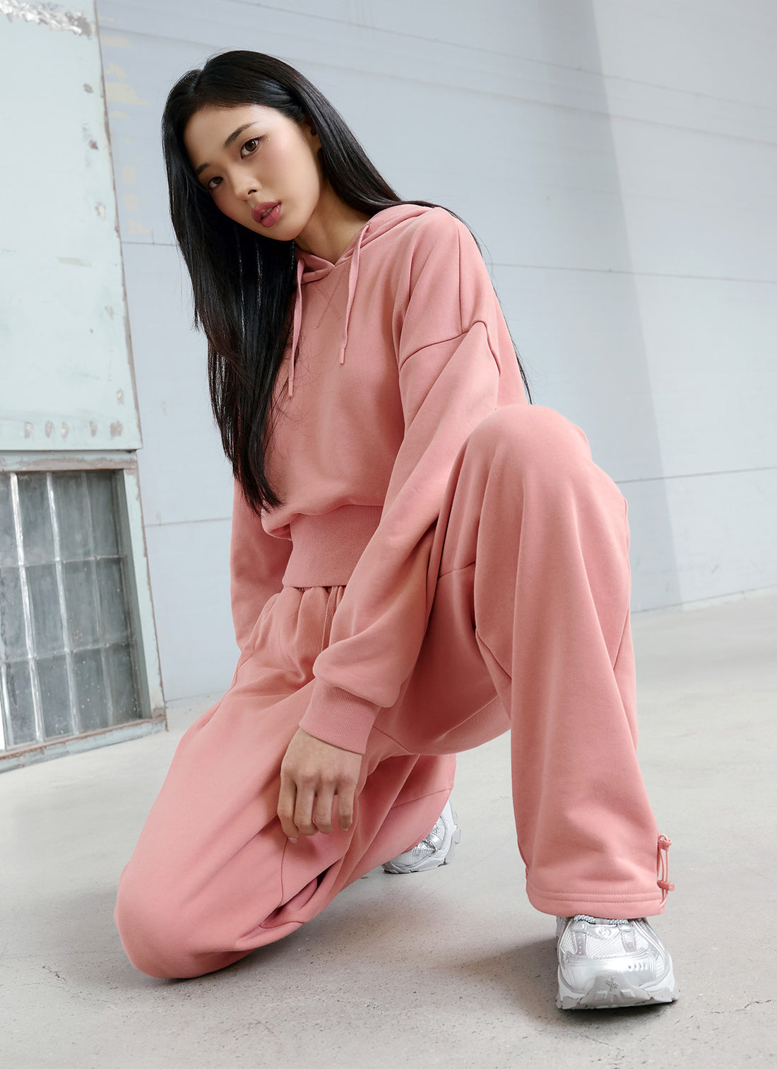 Softree Pintuck Wide Pants - Pink Fudge
