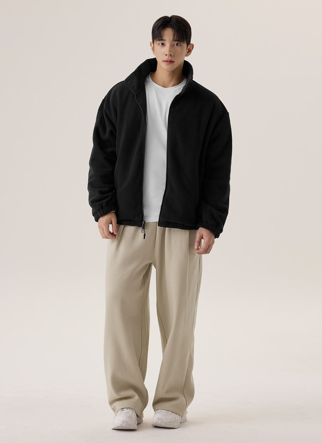 Warm Soft Men's Pintuck Wide Pants - Beige