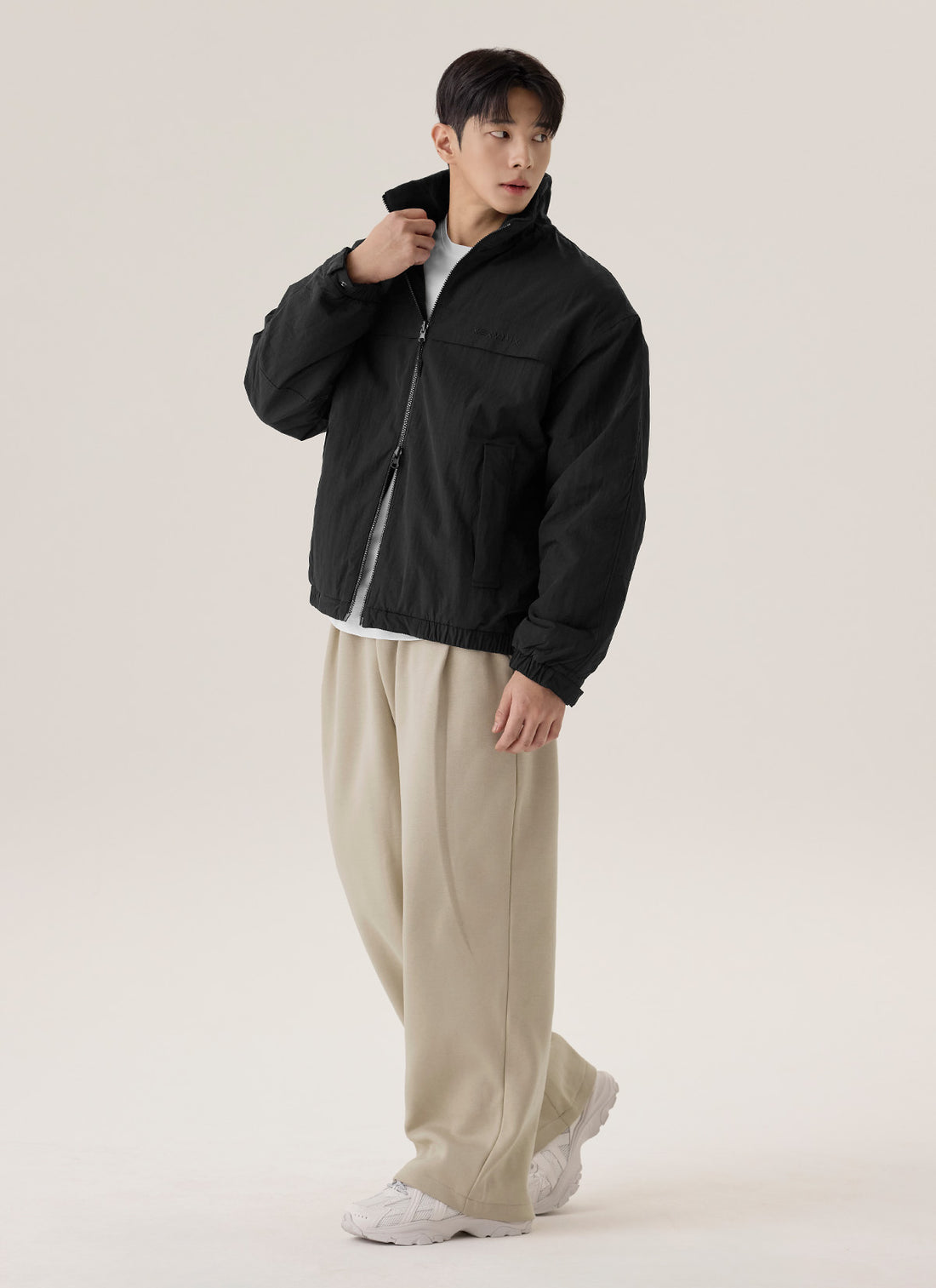 Warm Soft Men's Pintuck Wide Pants - Beige