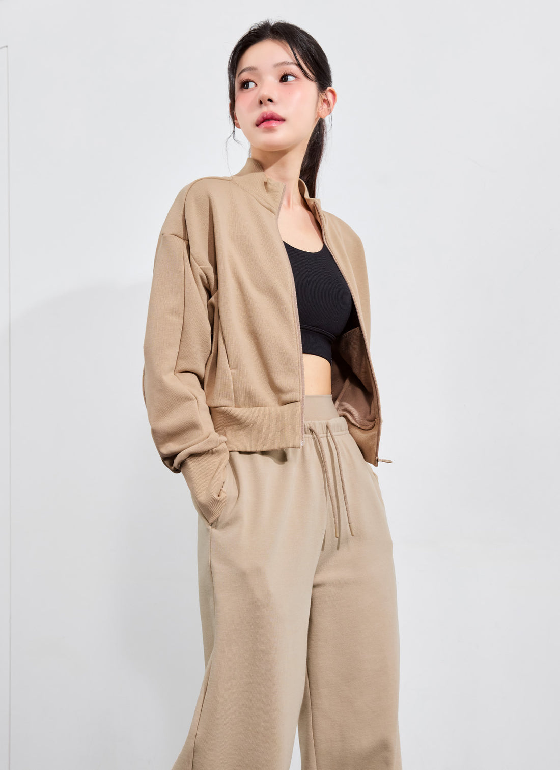 Soft Tension Layered Wide Pants - Joy Beige