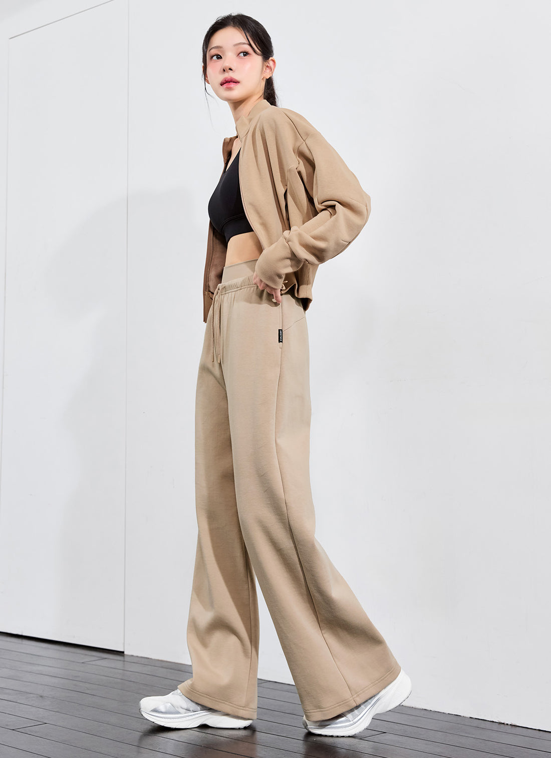 Soft Tension Layered Wide Pants - Joy Beige