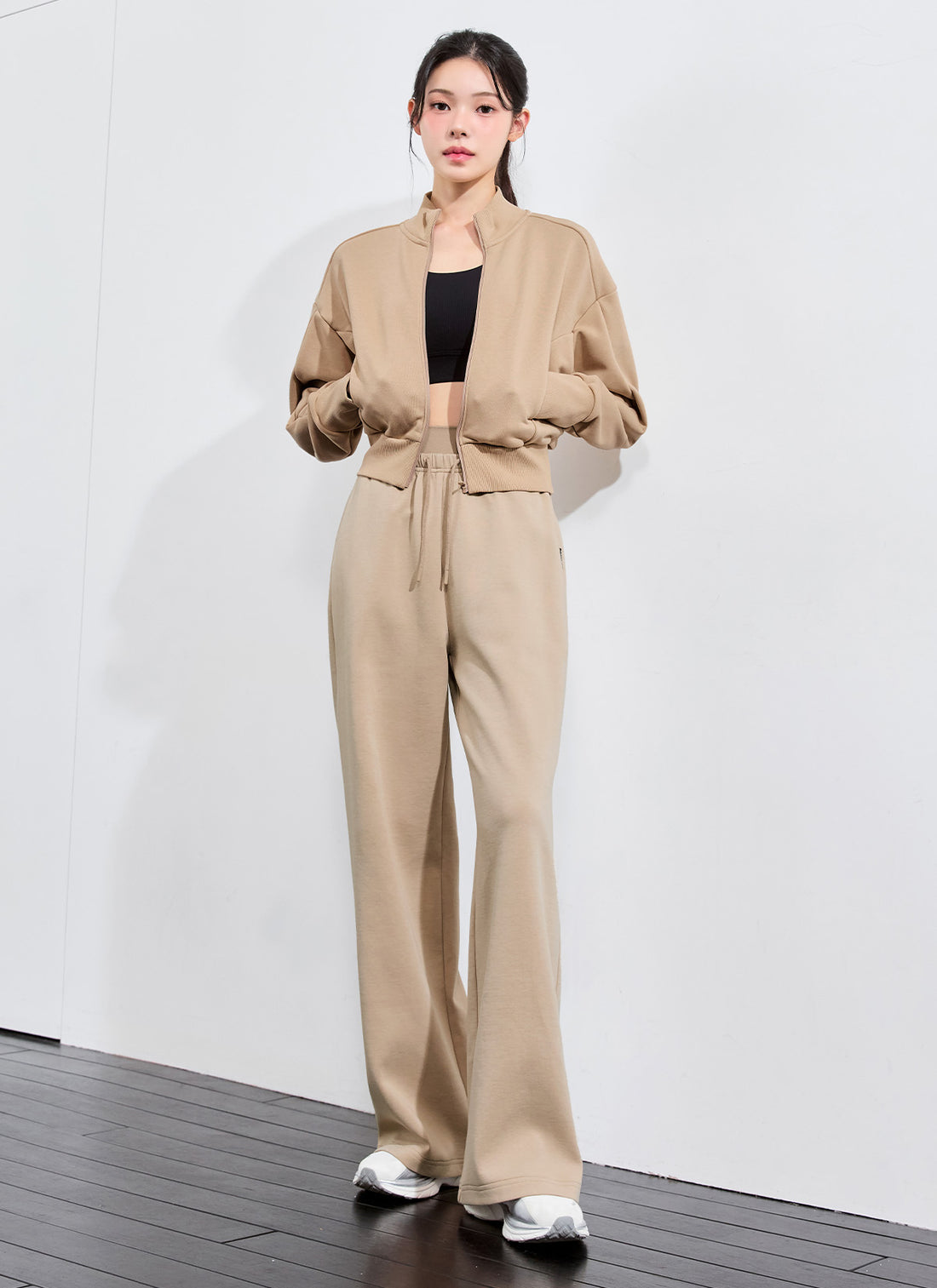 Soft Tension Layered Wide Pants - Joy Beige