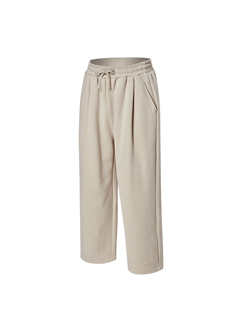 Warm Soft Men's Pintuck Wide Pants - Beige