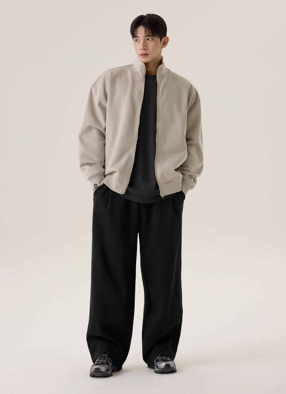 Warm Soft Men's Pintuck Wide Pants - Black