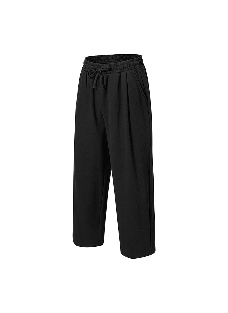 Warm Soft Men's Pintuck Wide Pants - Black