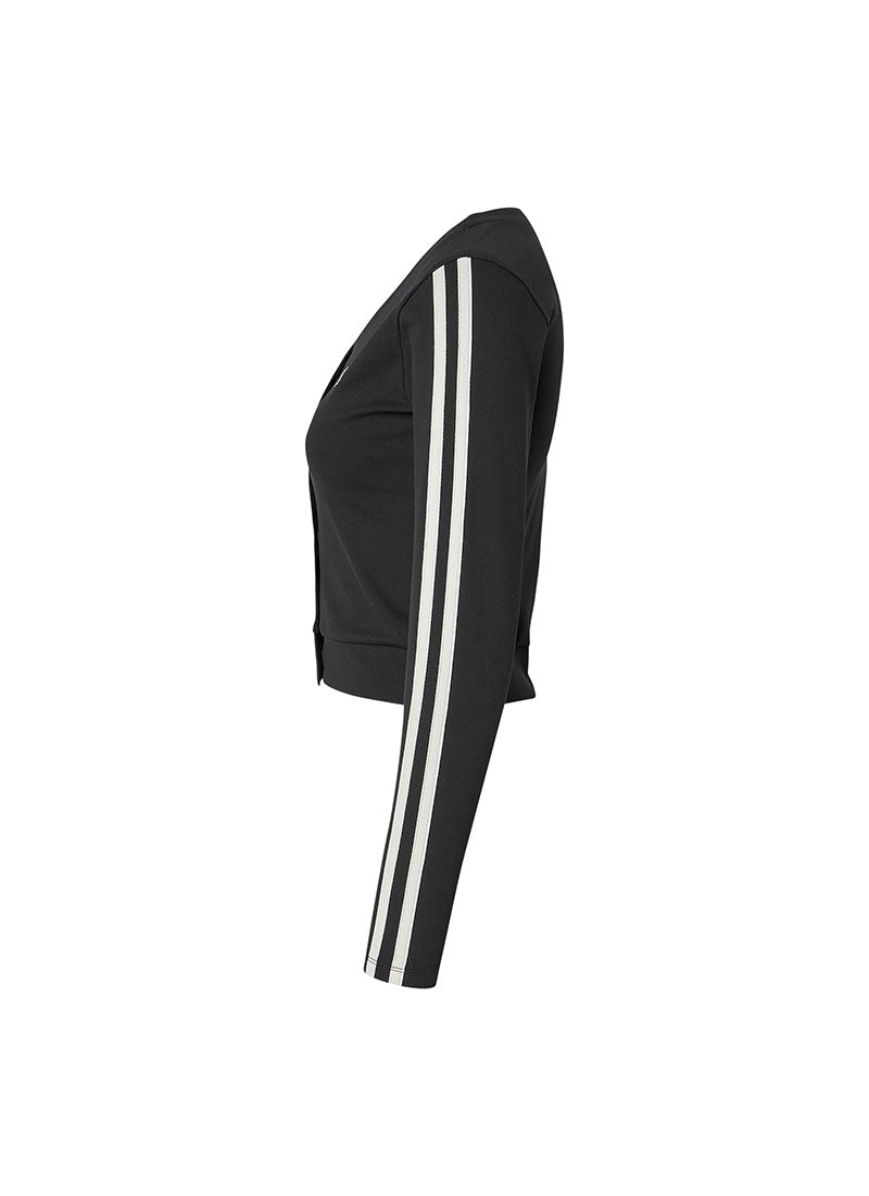 EcoDex Color Combination Crop Cardigan - Black