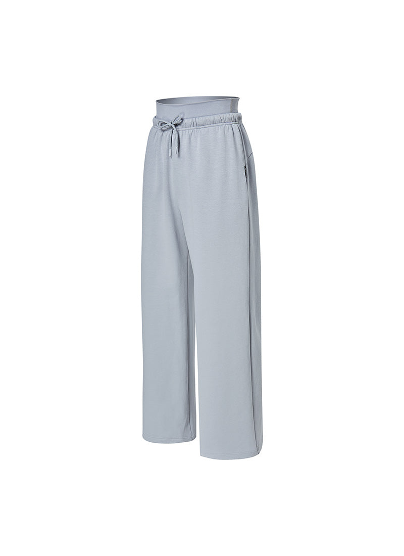 Soft Tension Layered Wide Pants - Blue Road