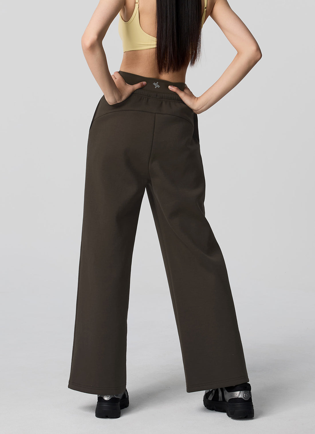 Soft Tension Layered Wide Pants - Bronze Brown