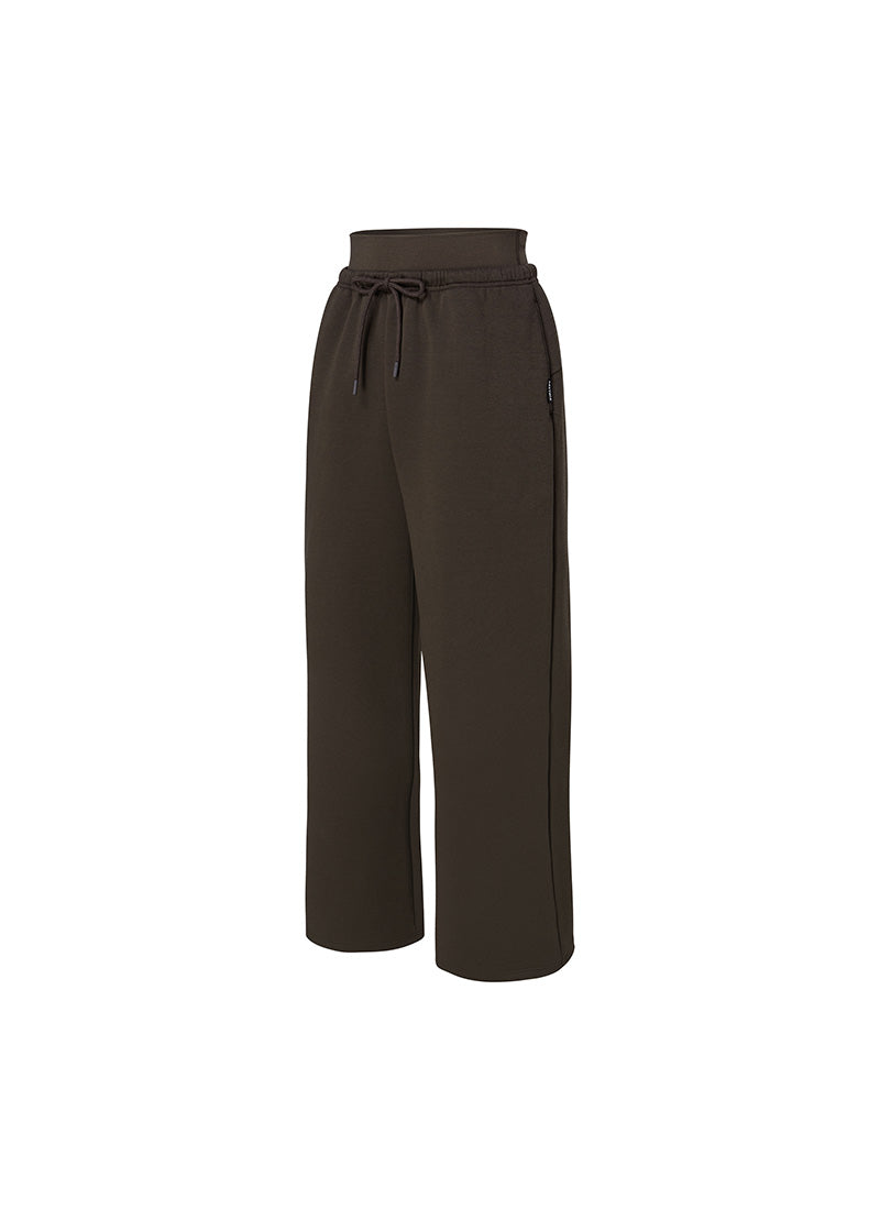 Soft Tension Layered Wide Pants - Bronze Brown