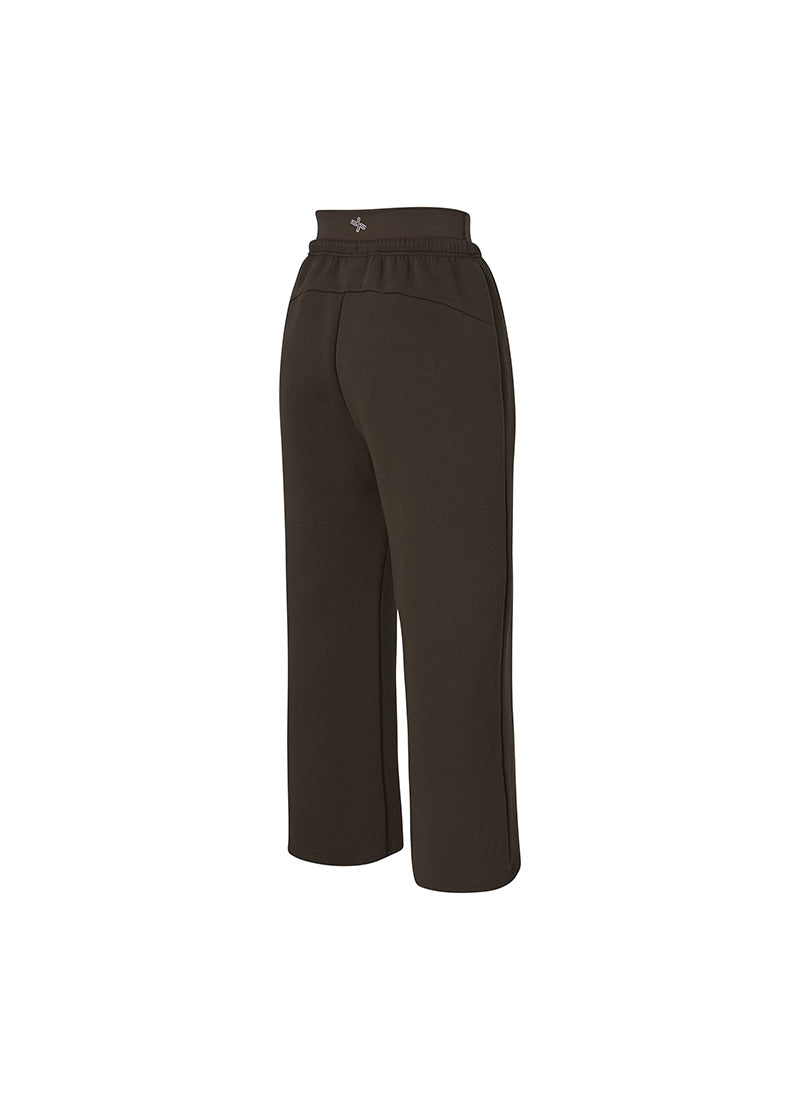 Soft Tension Layered Wide Pants - Bronze Brown