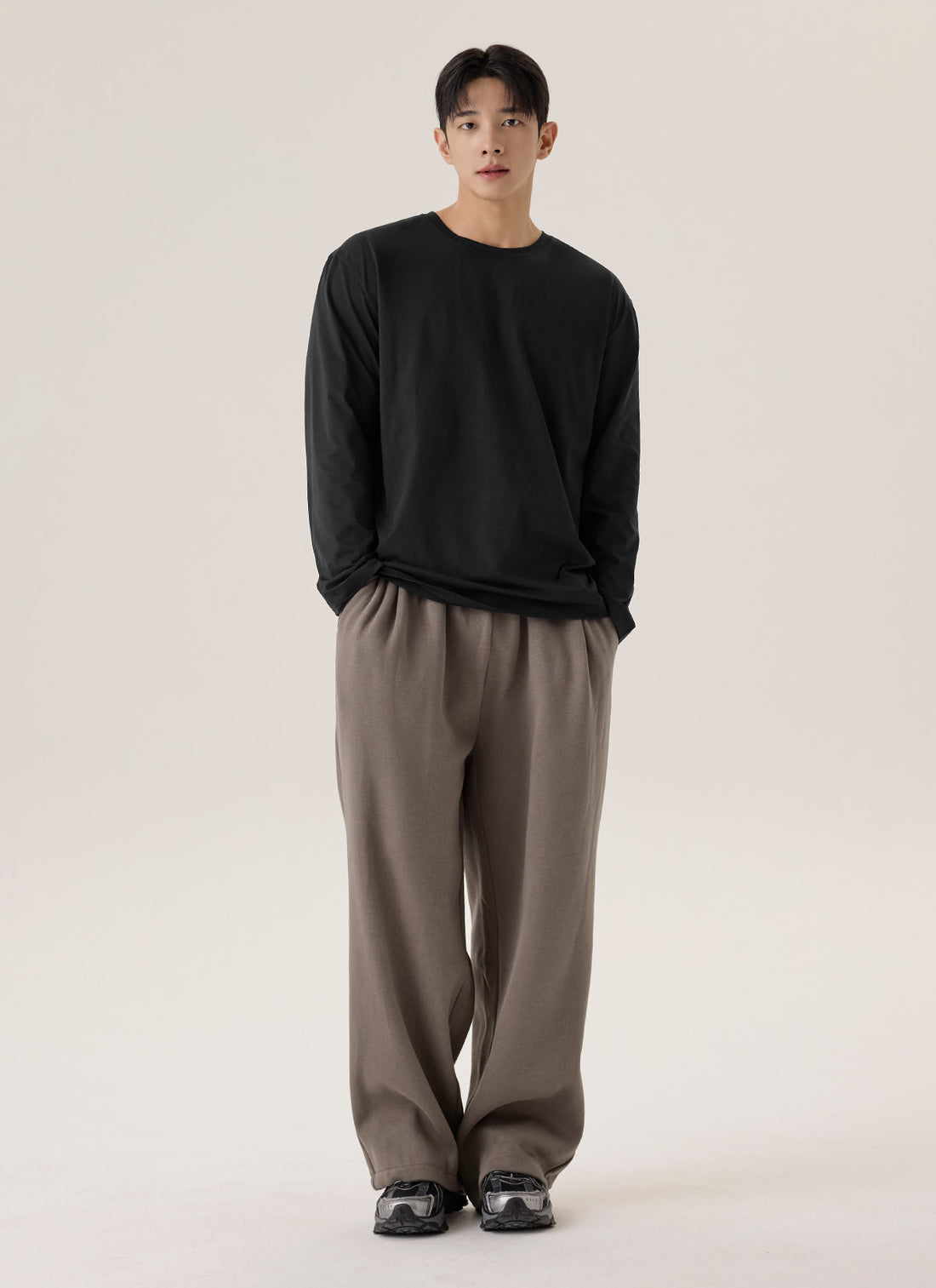 Warm Soft Men's Pintuck Wide Pants - Brown