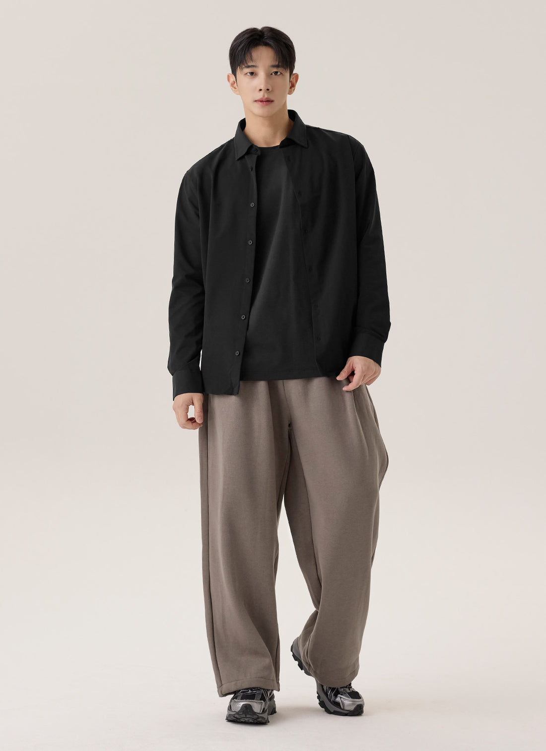 Warm Soft Men's Pintuck Wide Pants - Brown