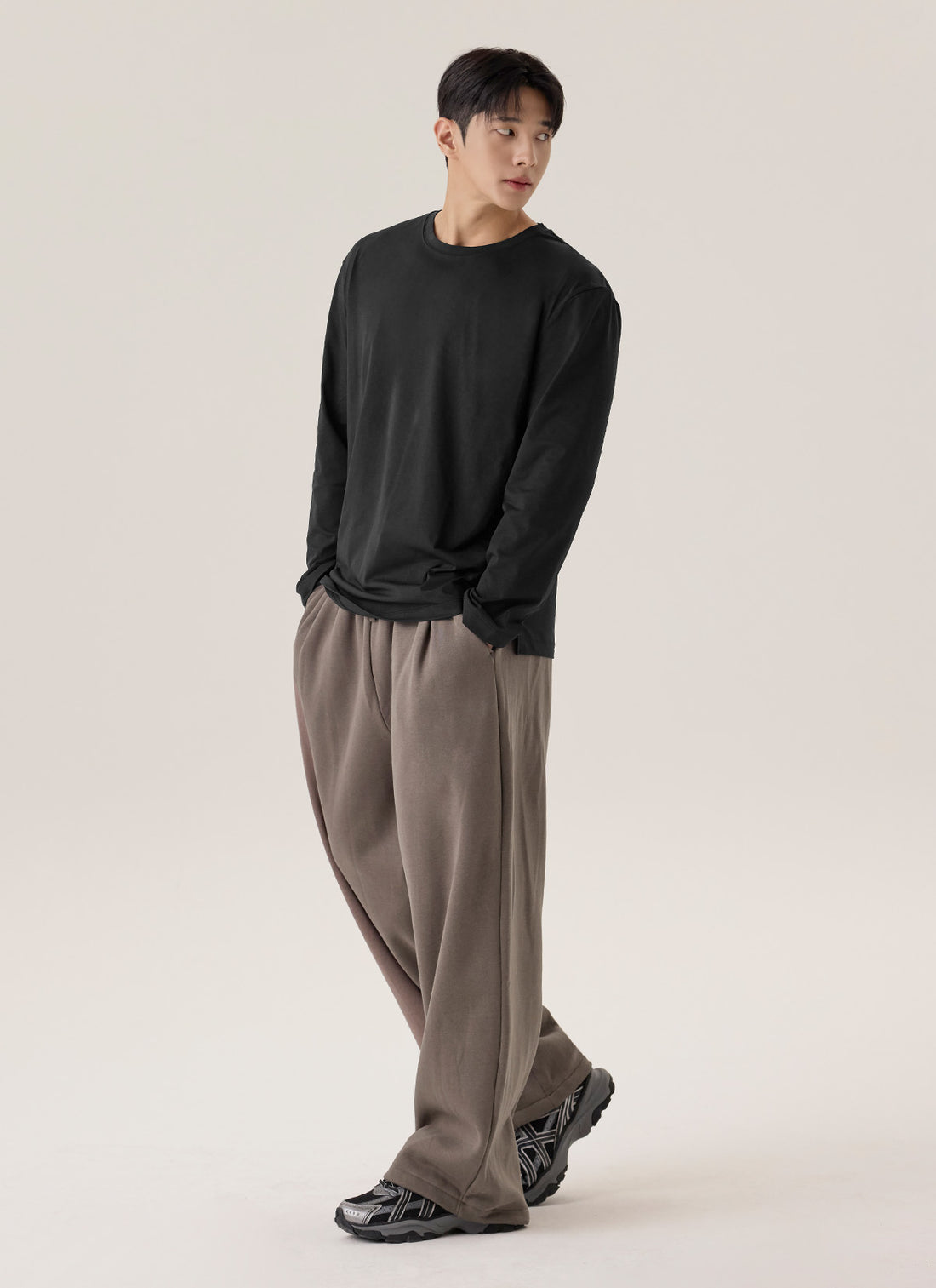 Warm Soft Men's Pintuck Wide Pants - Brown