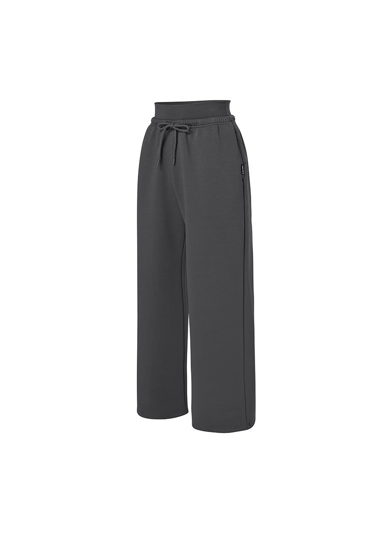 Soft Tension Layered Wide Pants - Fade Charcoal