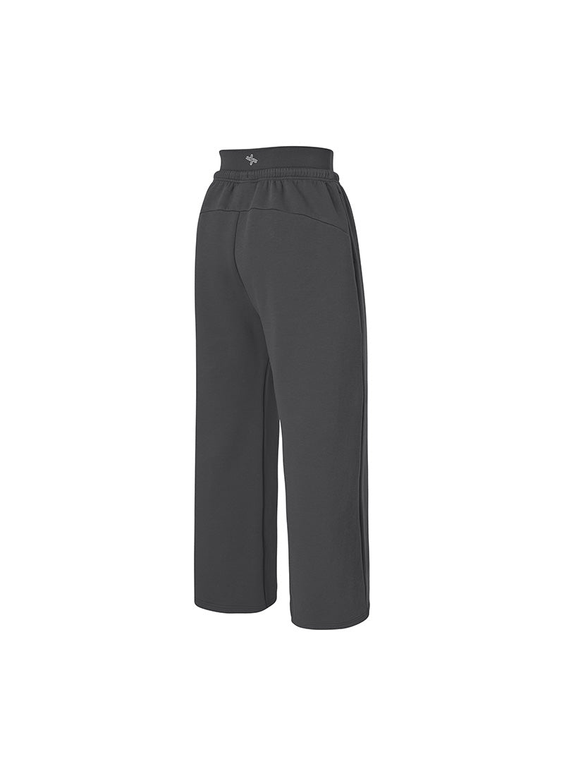 Soft Tension Layered Wide Pants - Fade Charcoal