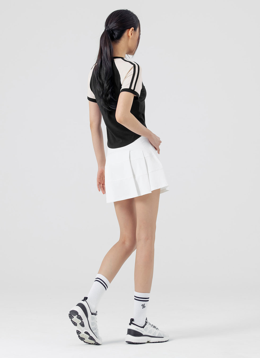Back Pleats Two-in-One Skirt - White Ivory
