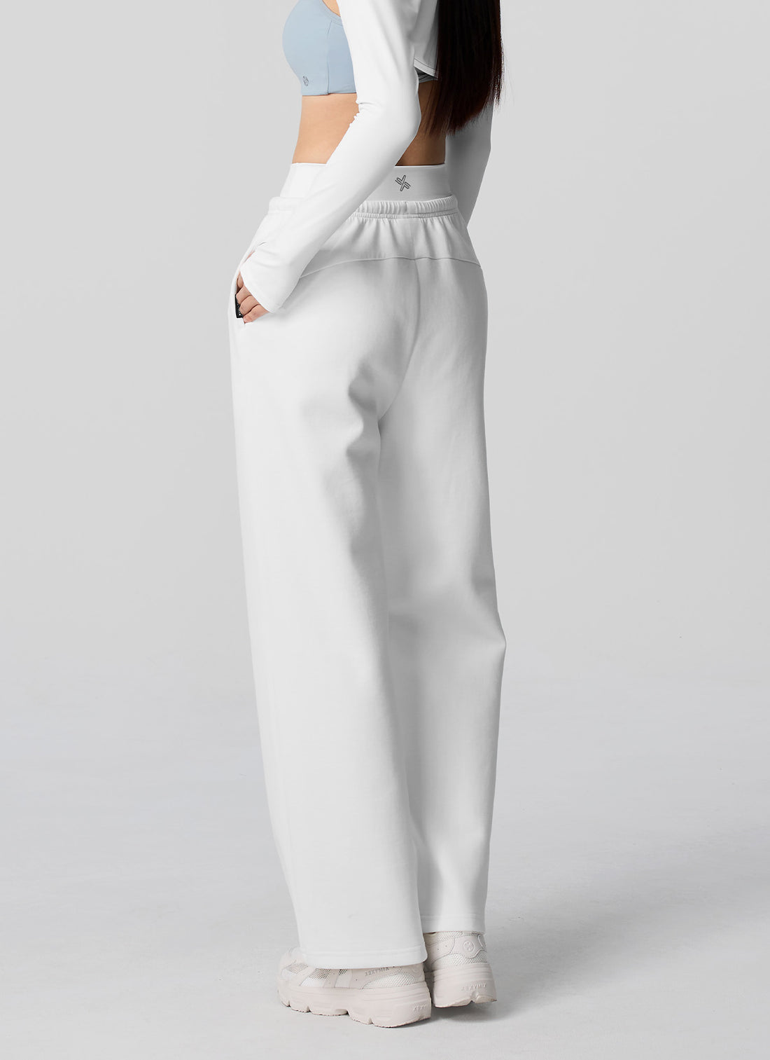 Soft Tension Layered Wide Pants - Ivory