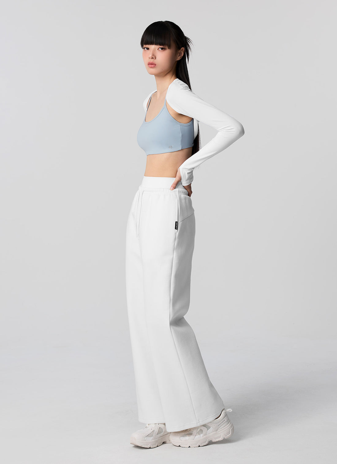 Soft Tension Layered Wide Pants - Ivory