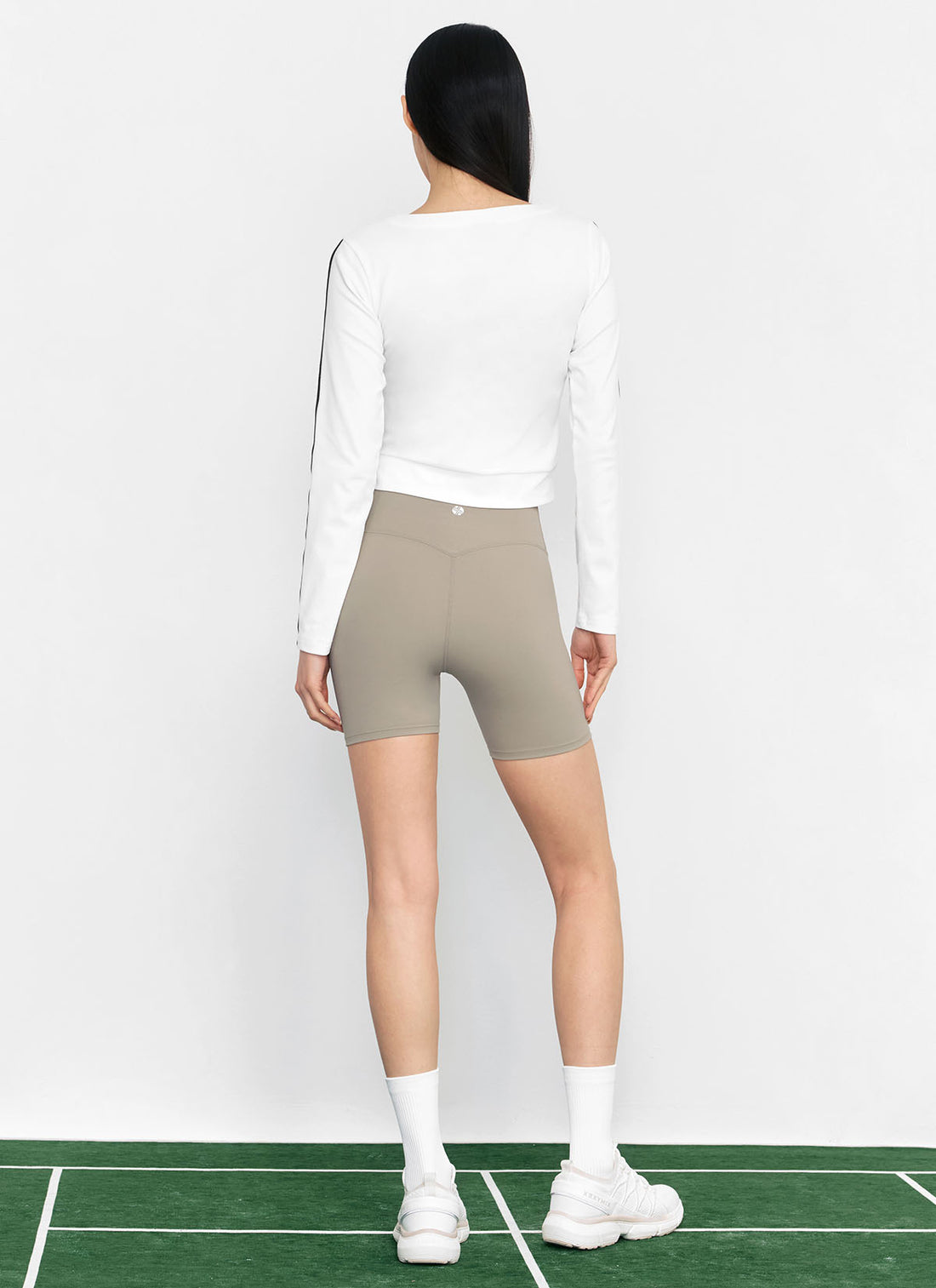 EcoDex Color Combination Crop Cardigan - White Ivory