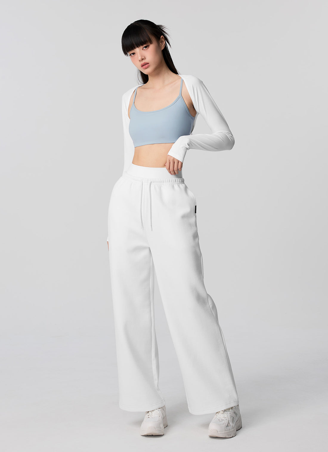 Soft Tension Layered Wide Pants - Ivory