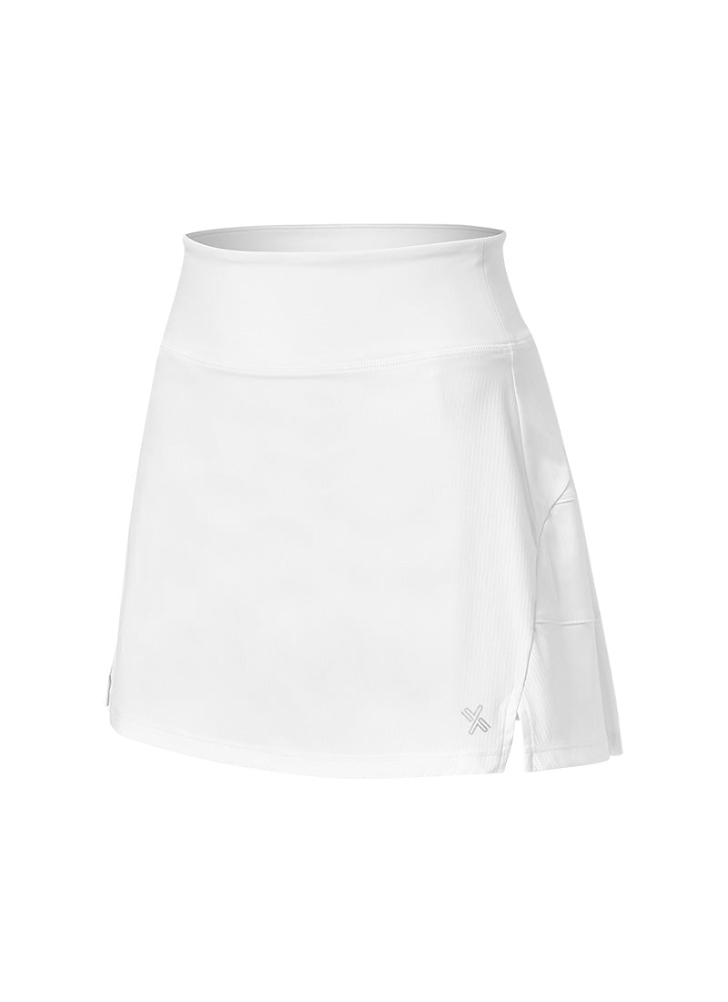 Back Pleats Two-in-One Skirt - White Ivory