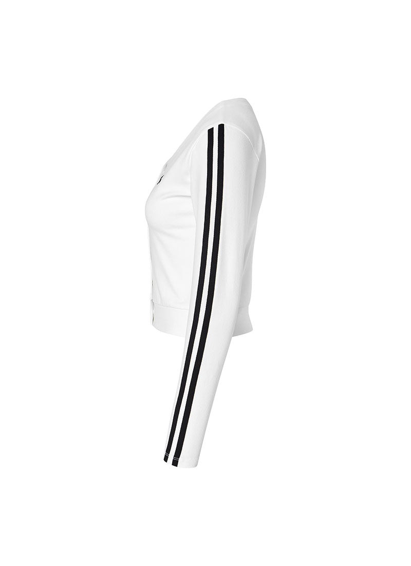 EcoDex Color Combination Crop Cardigan - White Ivory