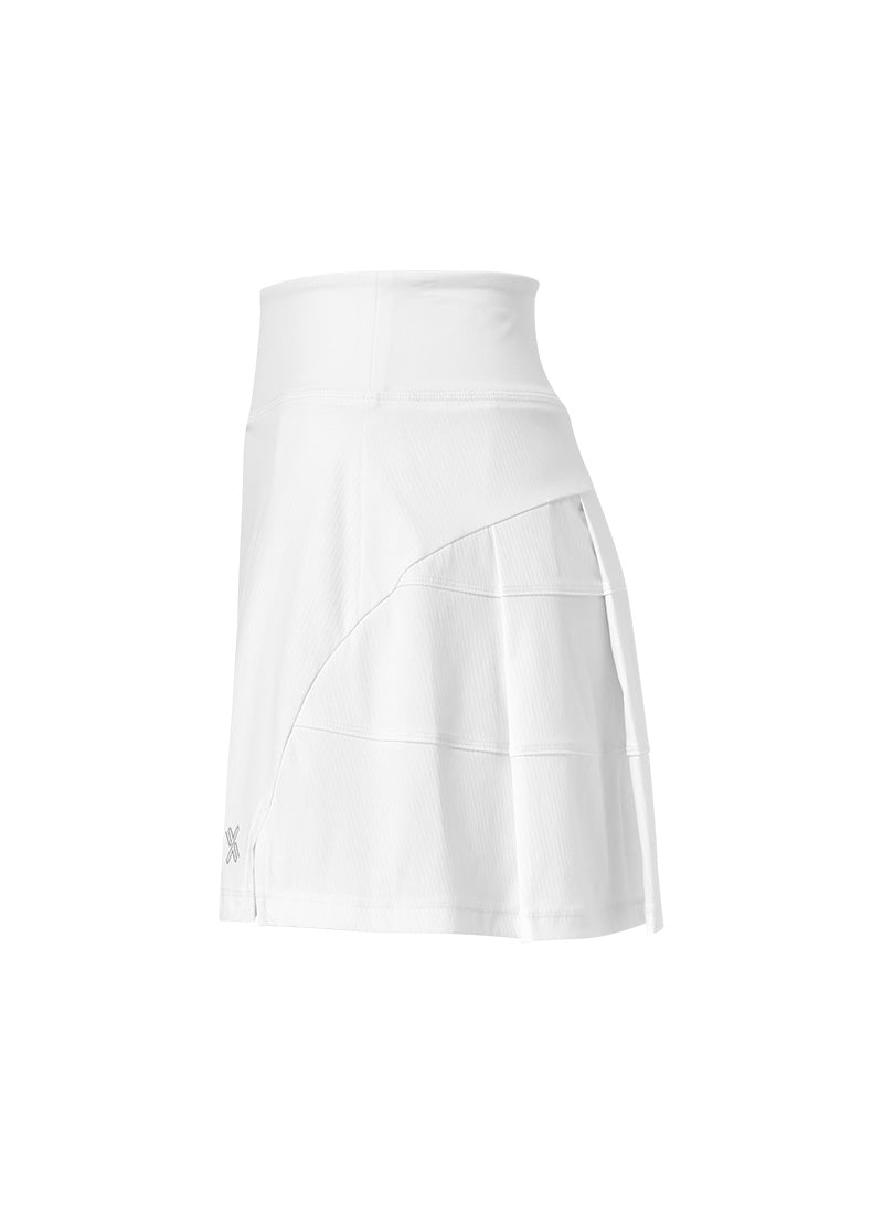 Back Pleats Two-in-One Skirt - White Ivory