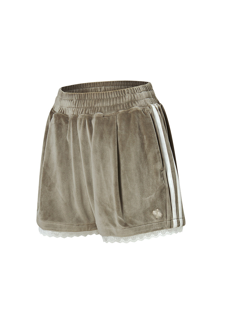Velour Laceline Shorts - Garden Khaki