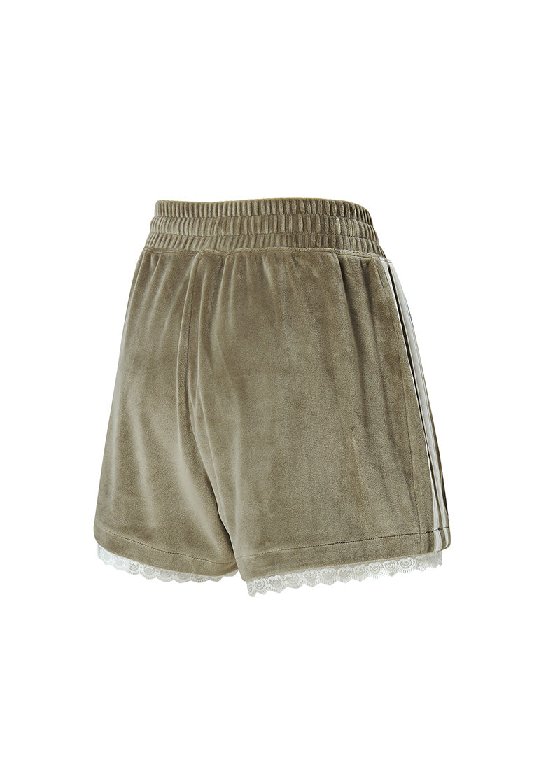 Velour Laceline Shorts - Garden Khaki