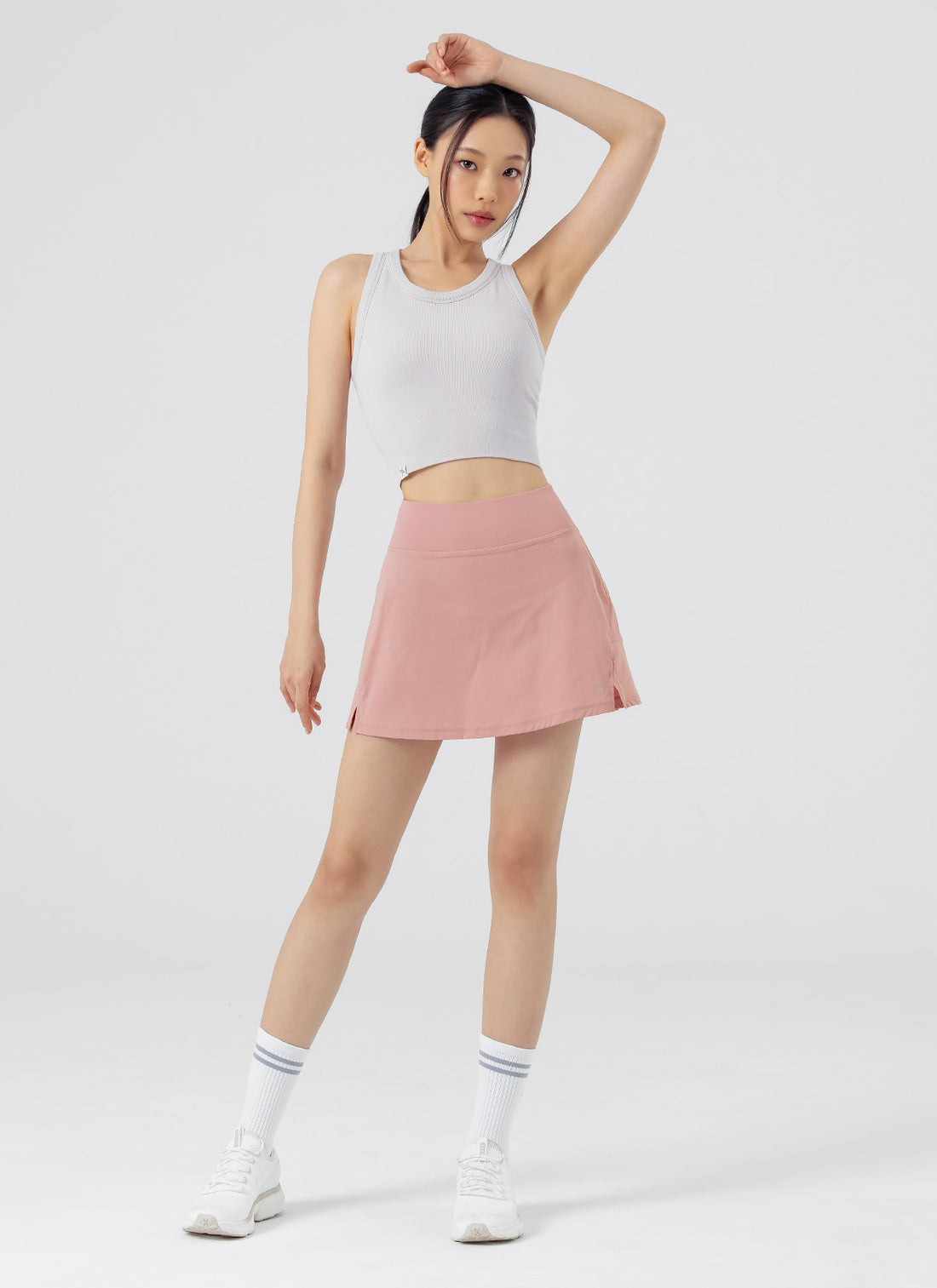 Back Pleats Two-in-One Skirt - Breeze Pink