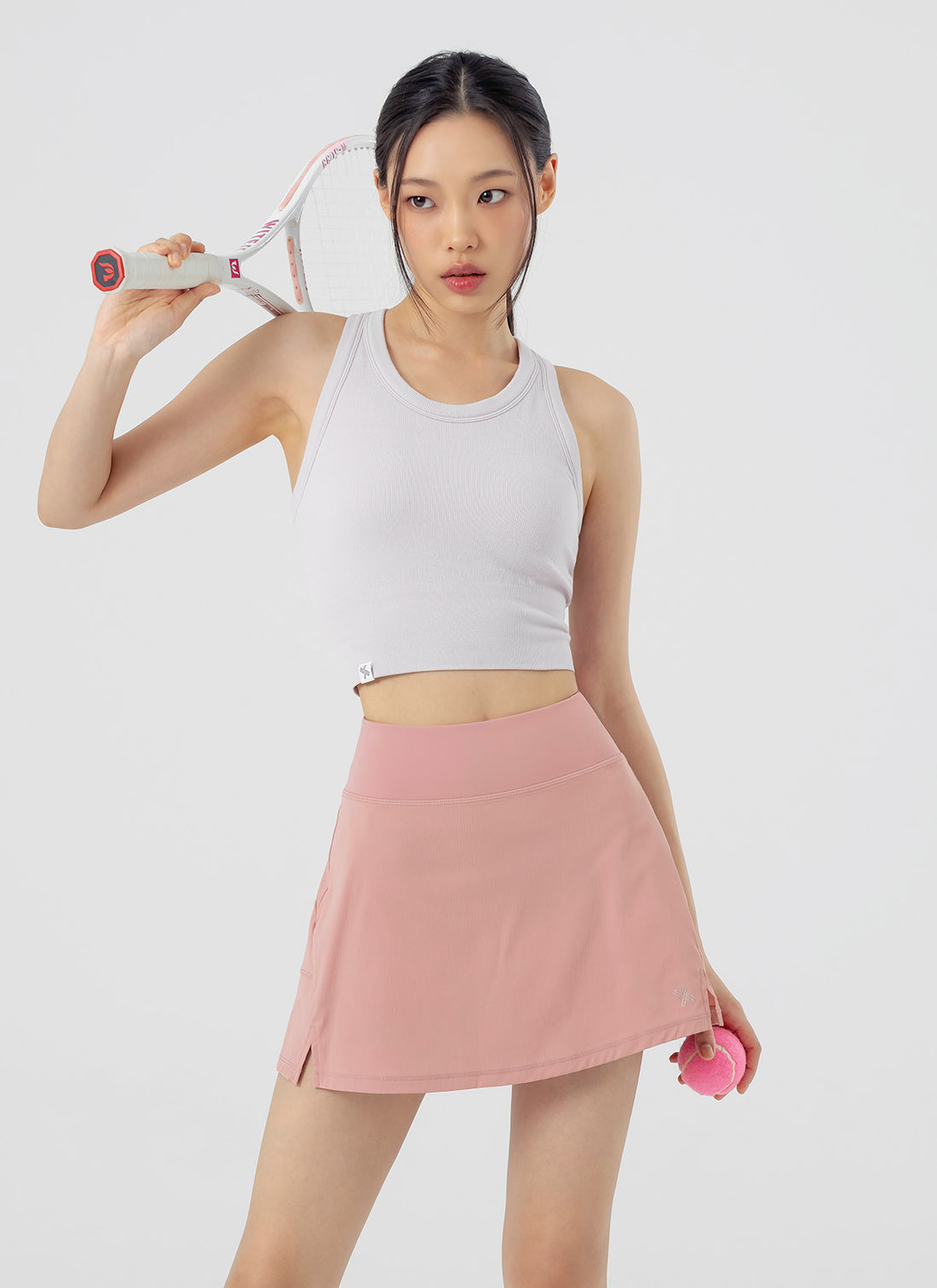 Back Pleats Two-in-One Skirt - Breeze Pink