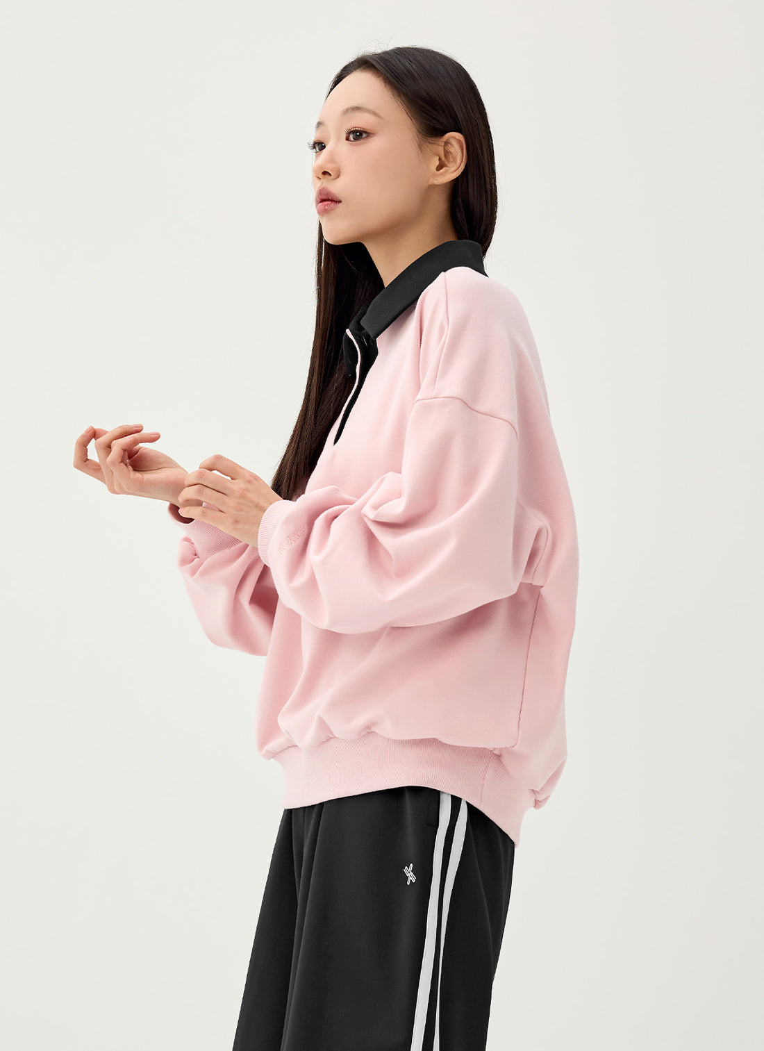 Color Combination Kara Loose Fit Man to man - Pink Swan