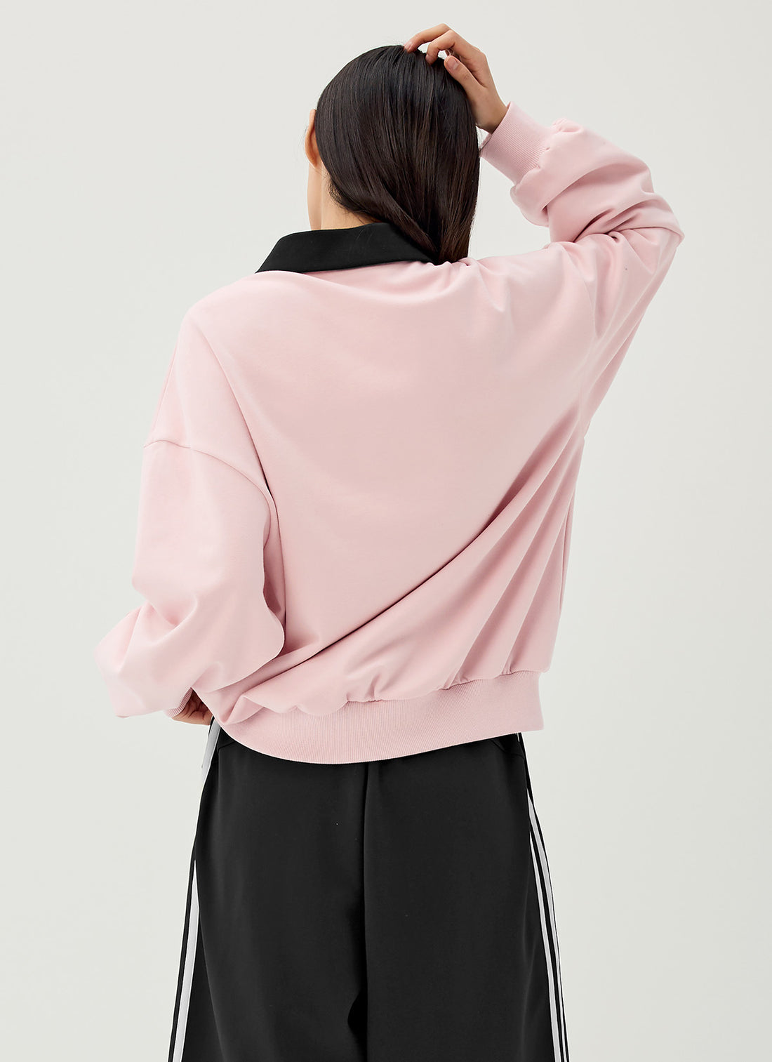 Color Combination Kara Loose Fit Man to man - Pink Swan