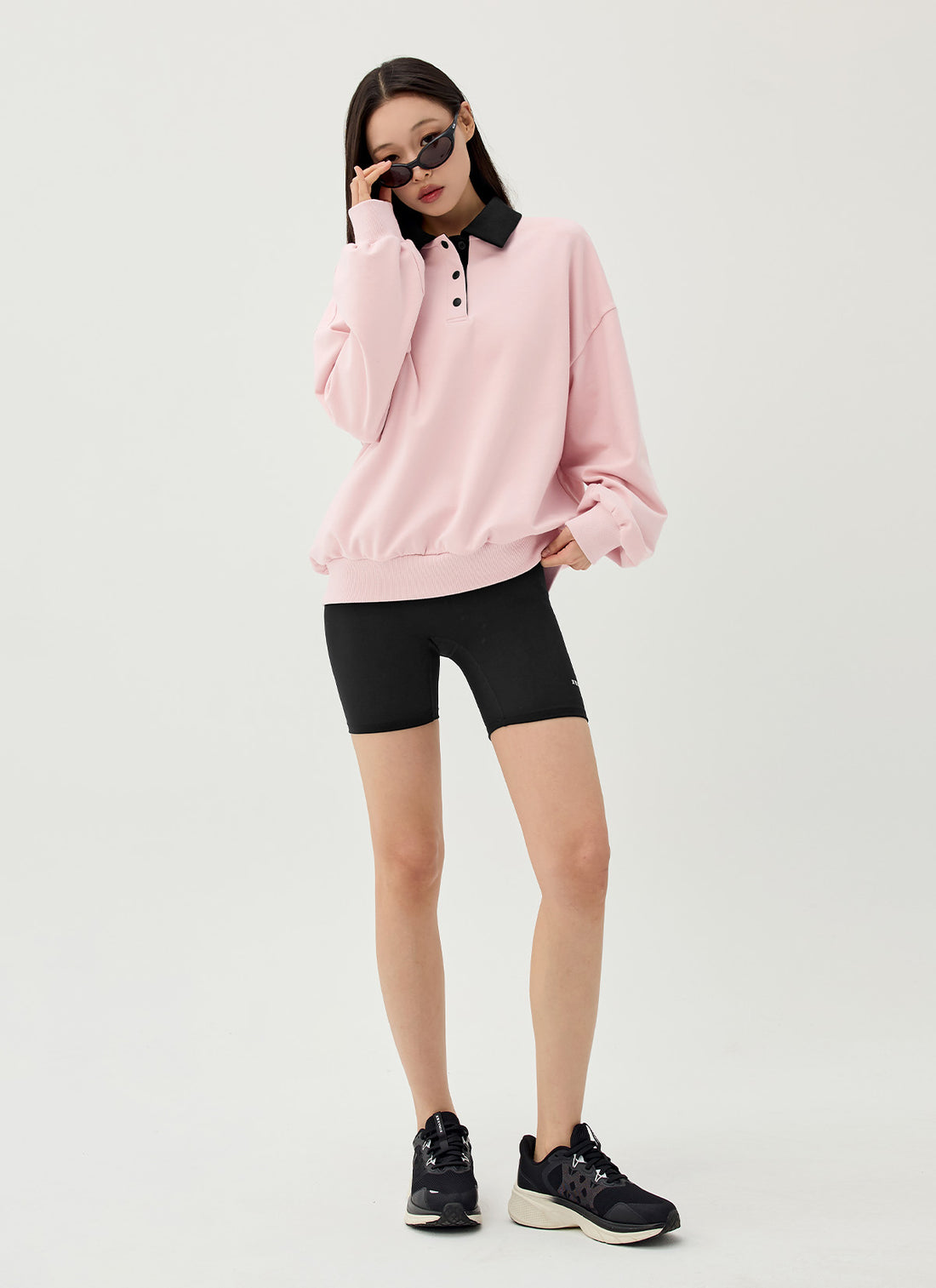 Color Combination Kara Loose Fit Man to man - Pink Swan