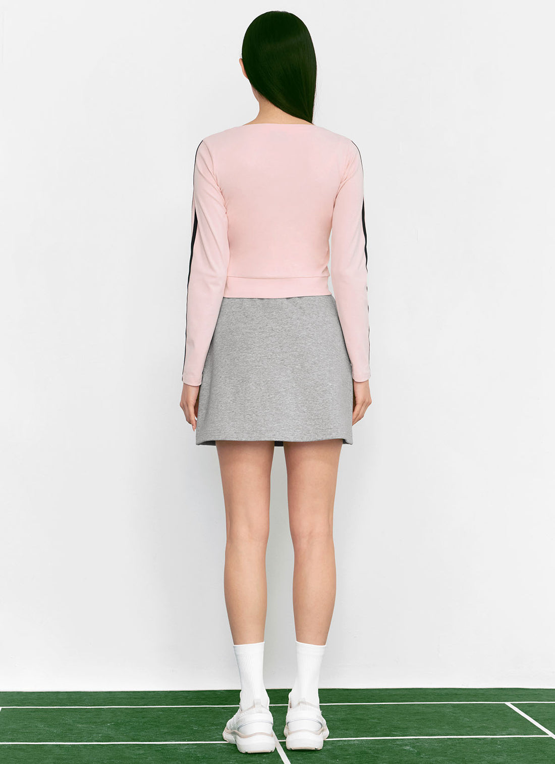 EcoDex Color Combination Crop Cardigan - Pink Percent