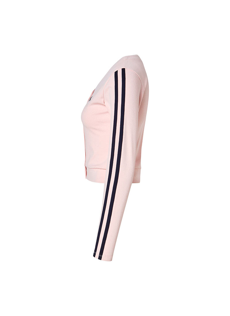 EcoDex Color Combination Crop Cardigan - Pink Percent