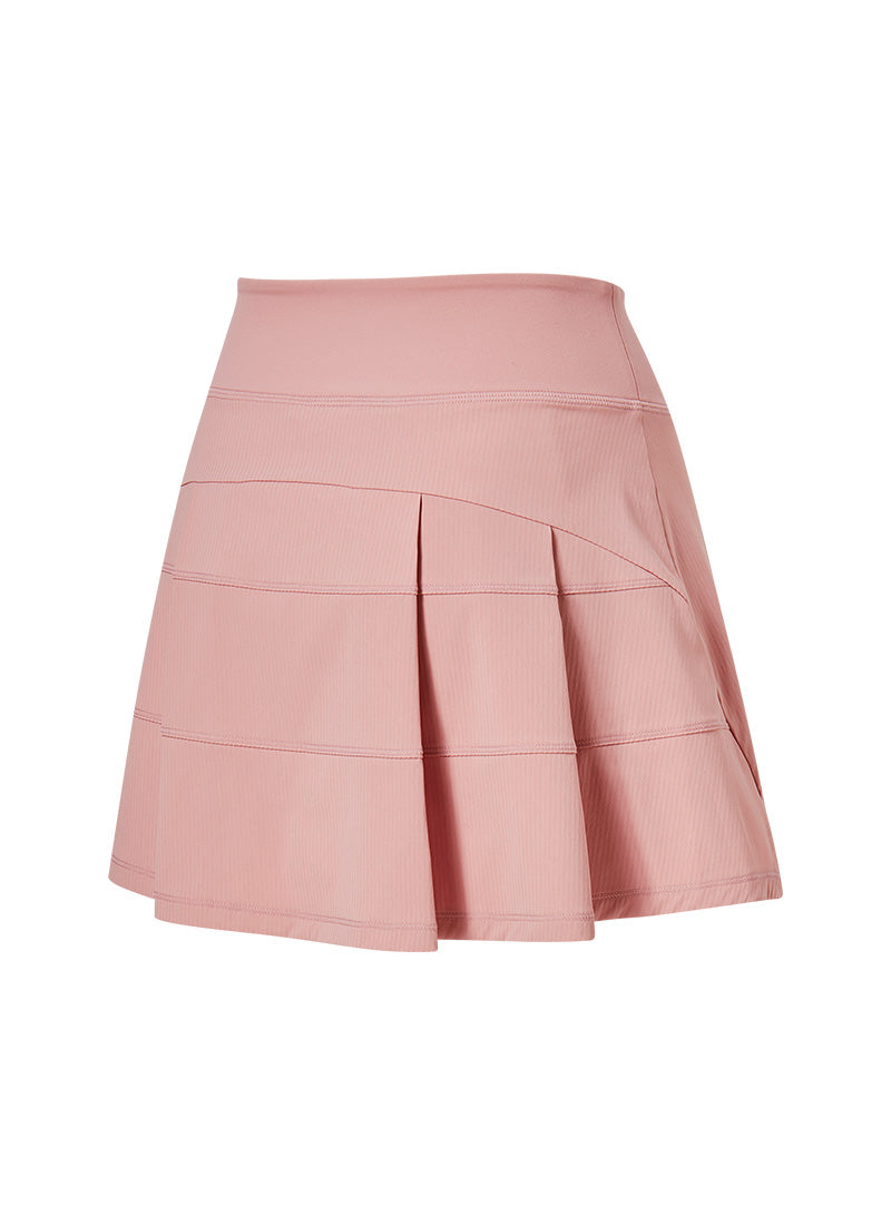 Back Pleats Two-in-One Skirt - Breeze Pink