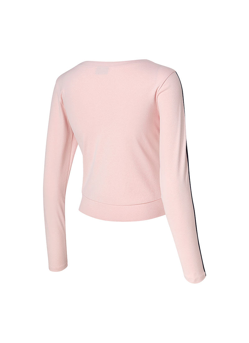 EcoDex Color Combination Crop Cardigan - Pink Percent