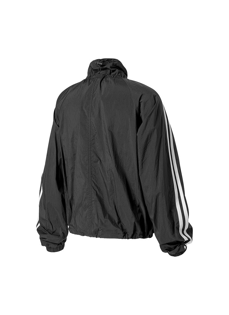 Sheer Light Trackline Windbreaker - Black