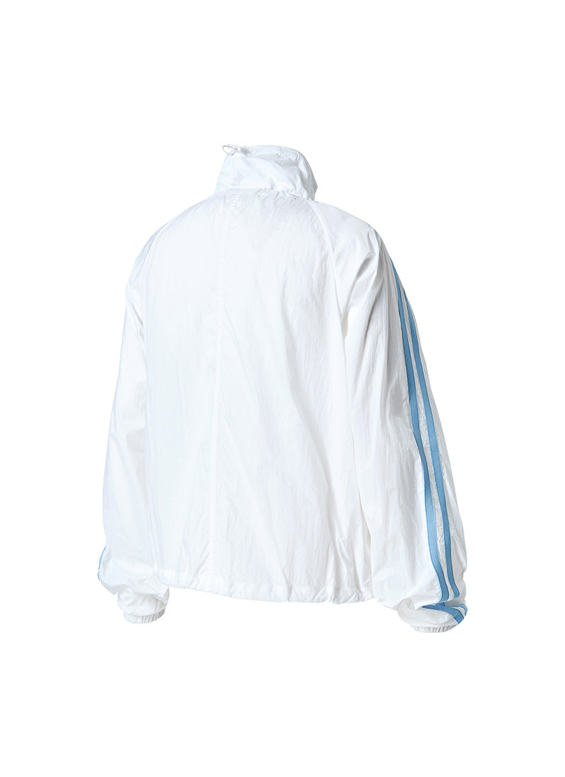 Sheer Light Trackline Windbreaker - White Ivory